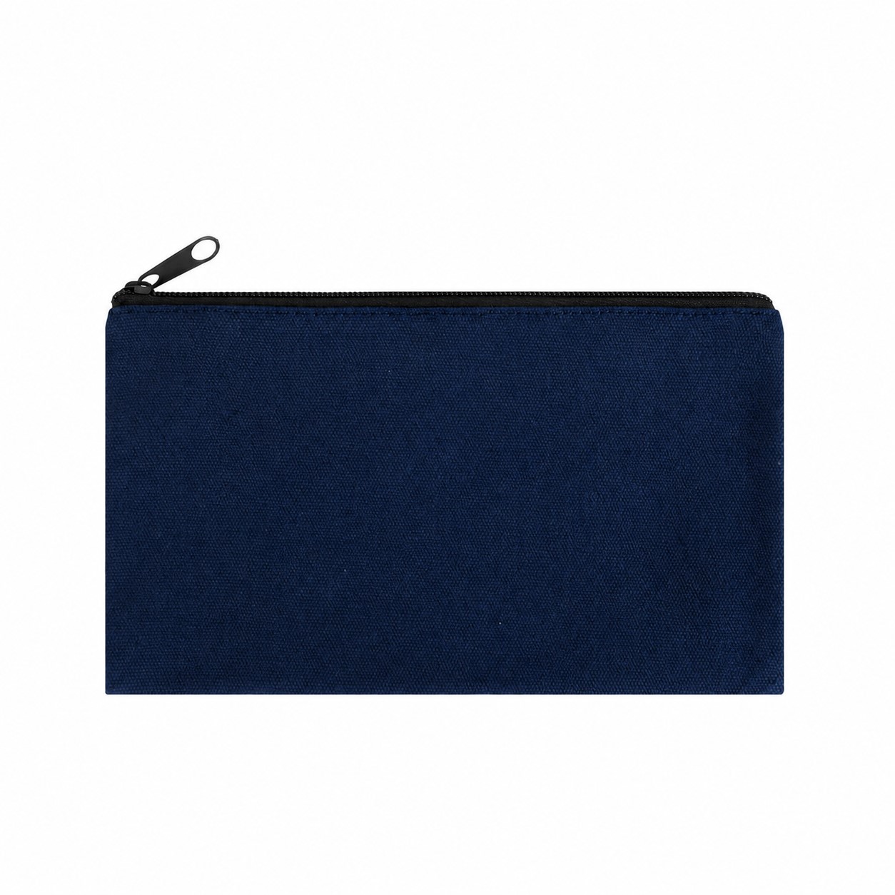 Zippered Storage Canvas Makeup Bag — Navy Blue