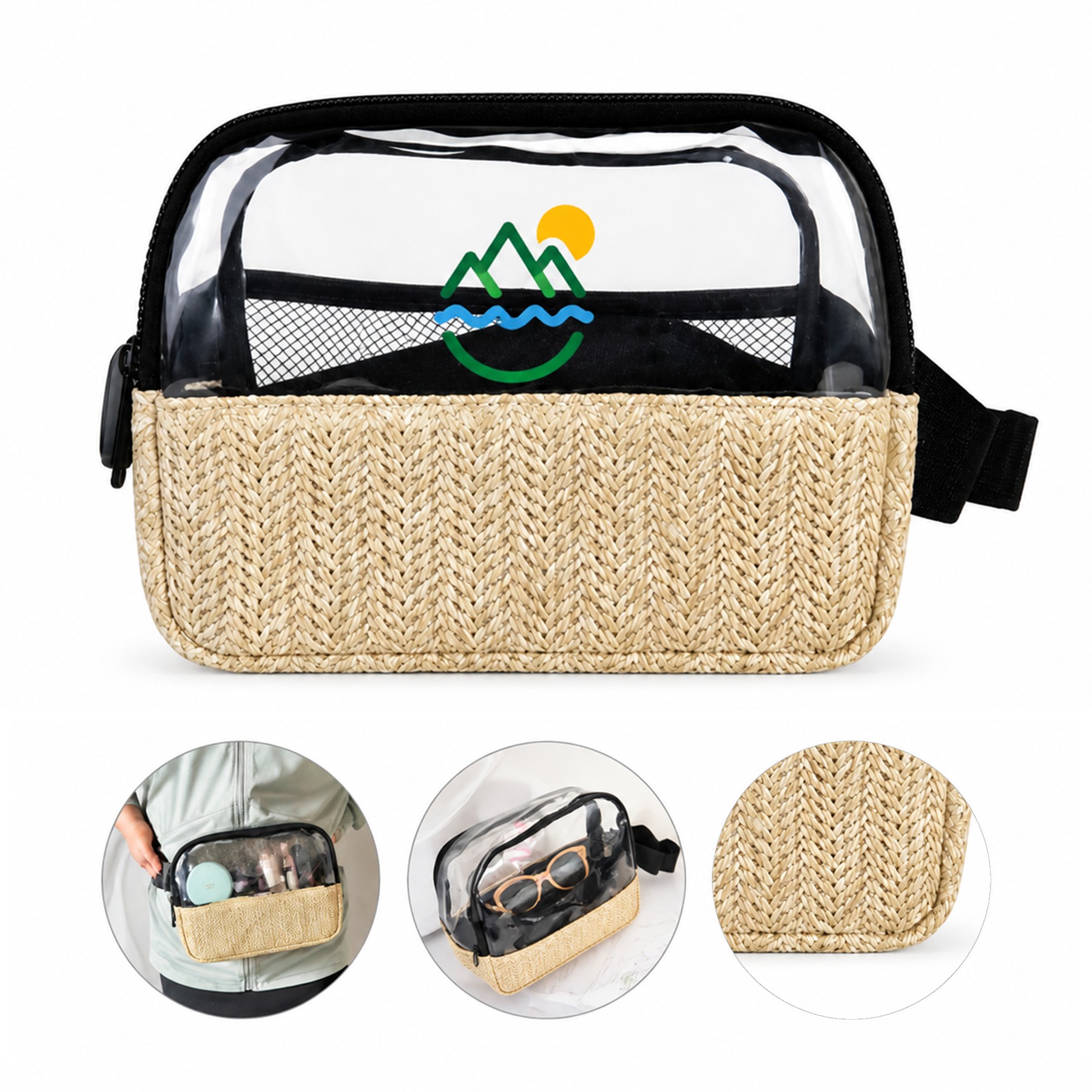 Clear PVC Woven Panel Waist Bag
