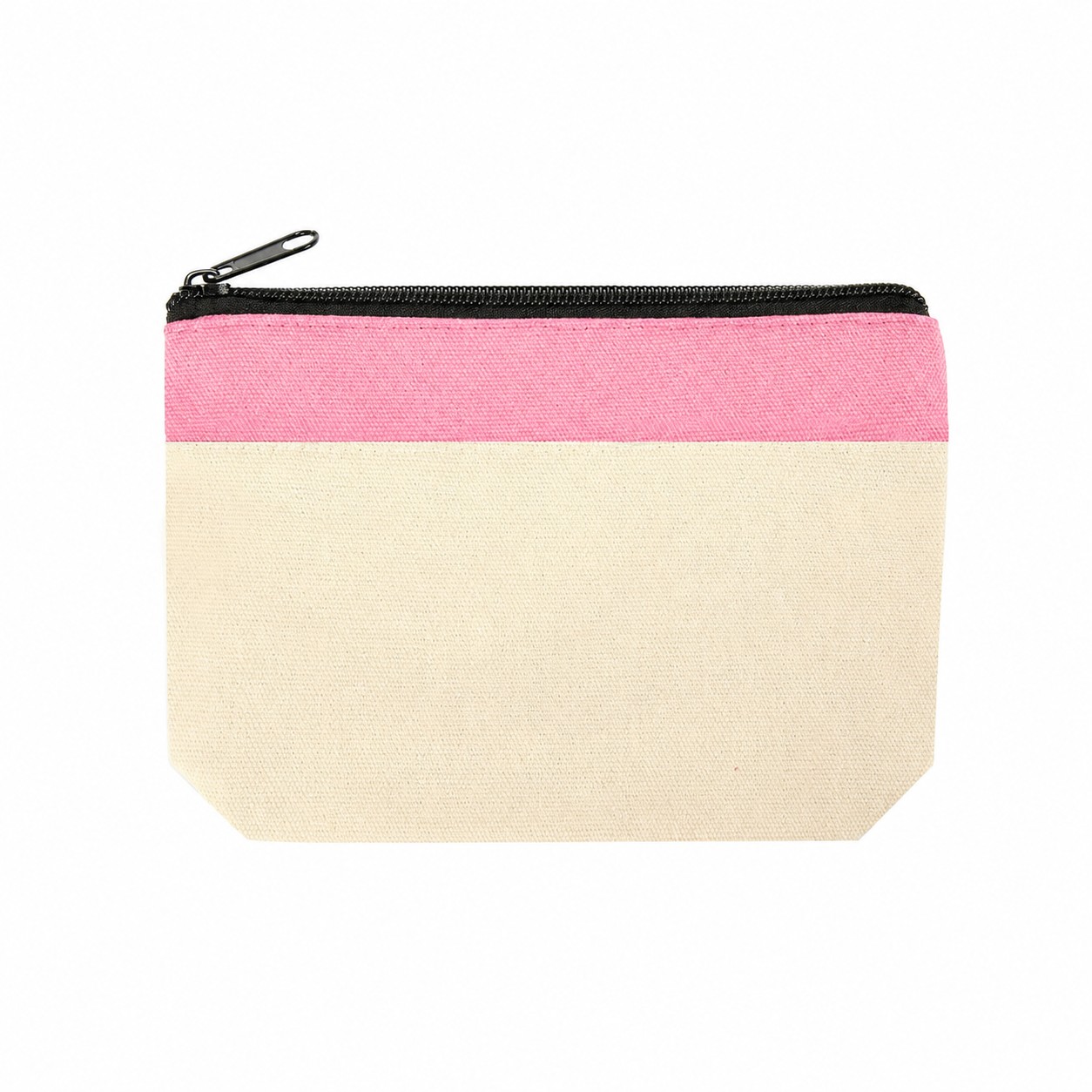 Cotton Canvas Zipper Pouch — Pink