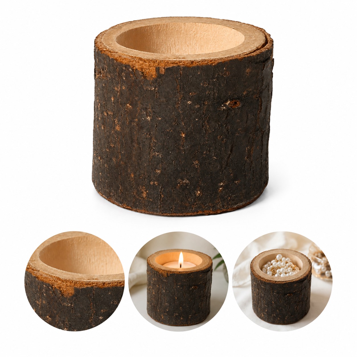 Cylindrical Wood Display Stand