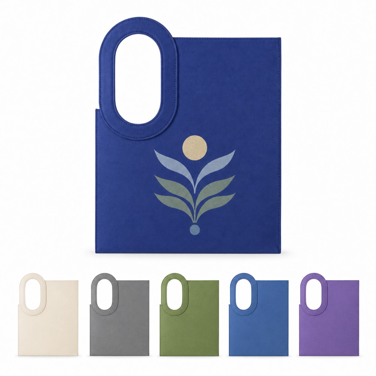 Oval Handle Felt Tote Bag