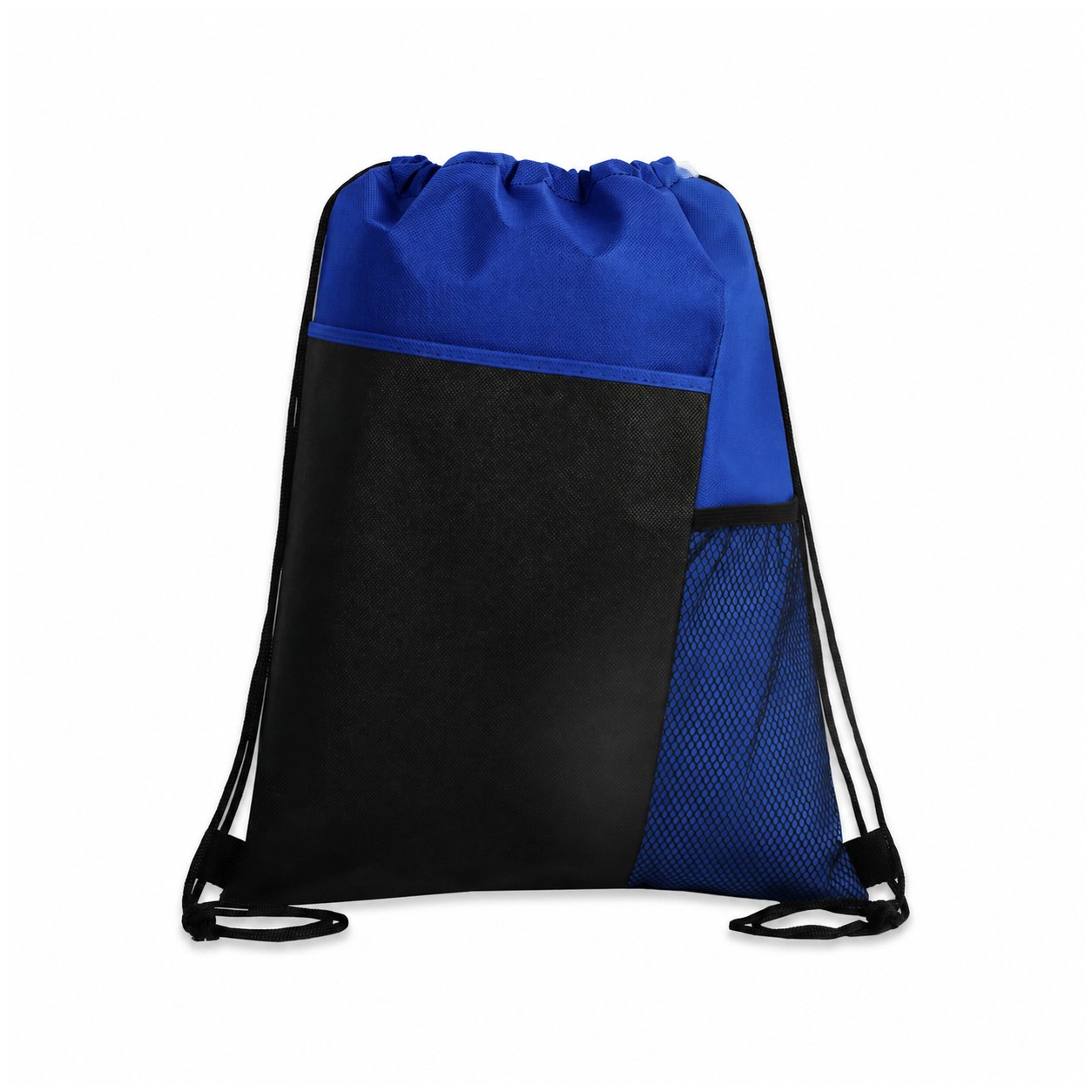 Tri-Color Mesh Drawstring Backpack — Royal Blue