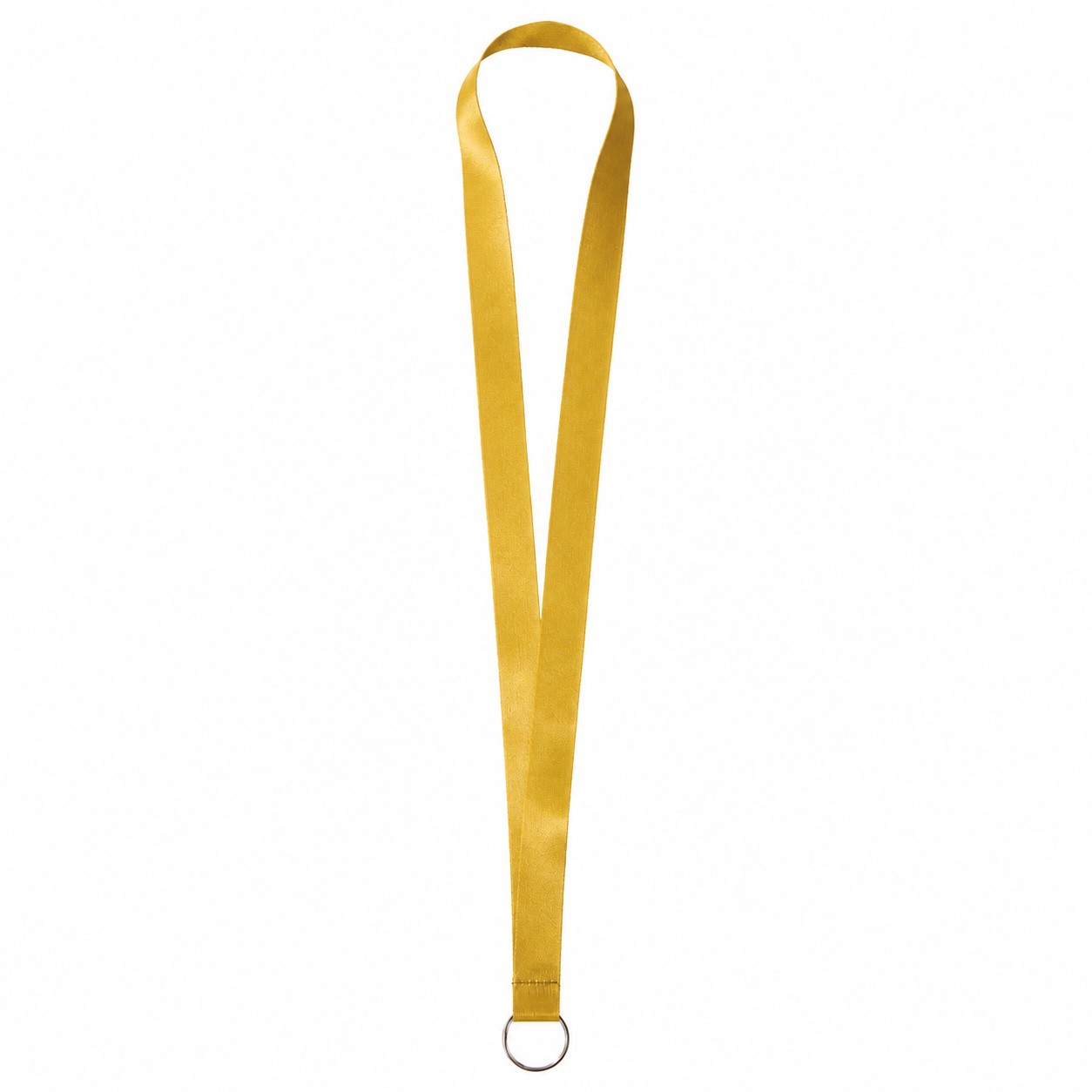 Satin Polyester Split Ring Lanyard — Brass Gold