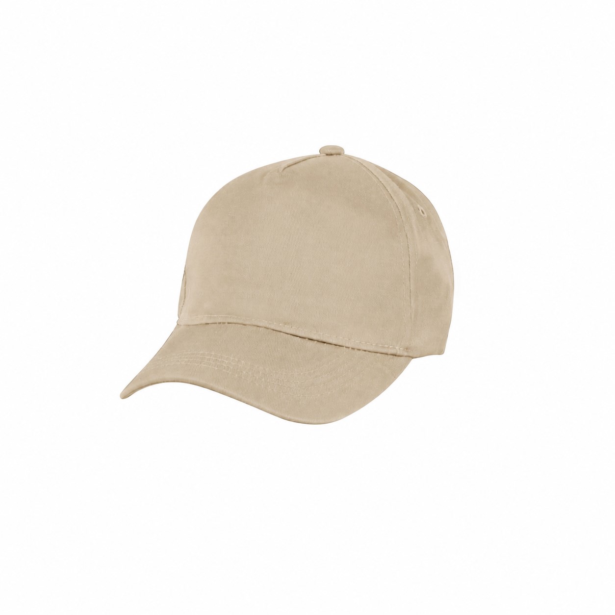 Five Panel Cotton Polyester Cap — Khaki Beige