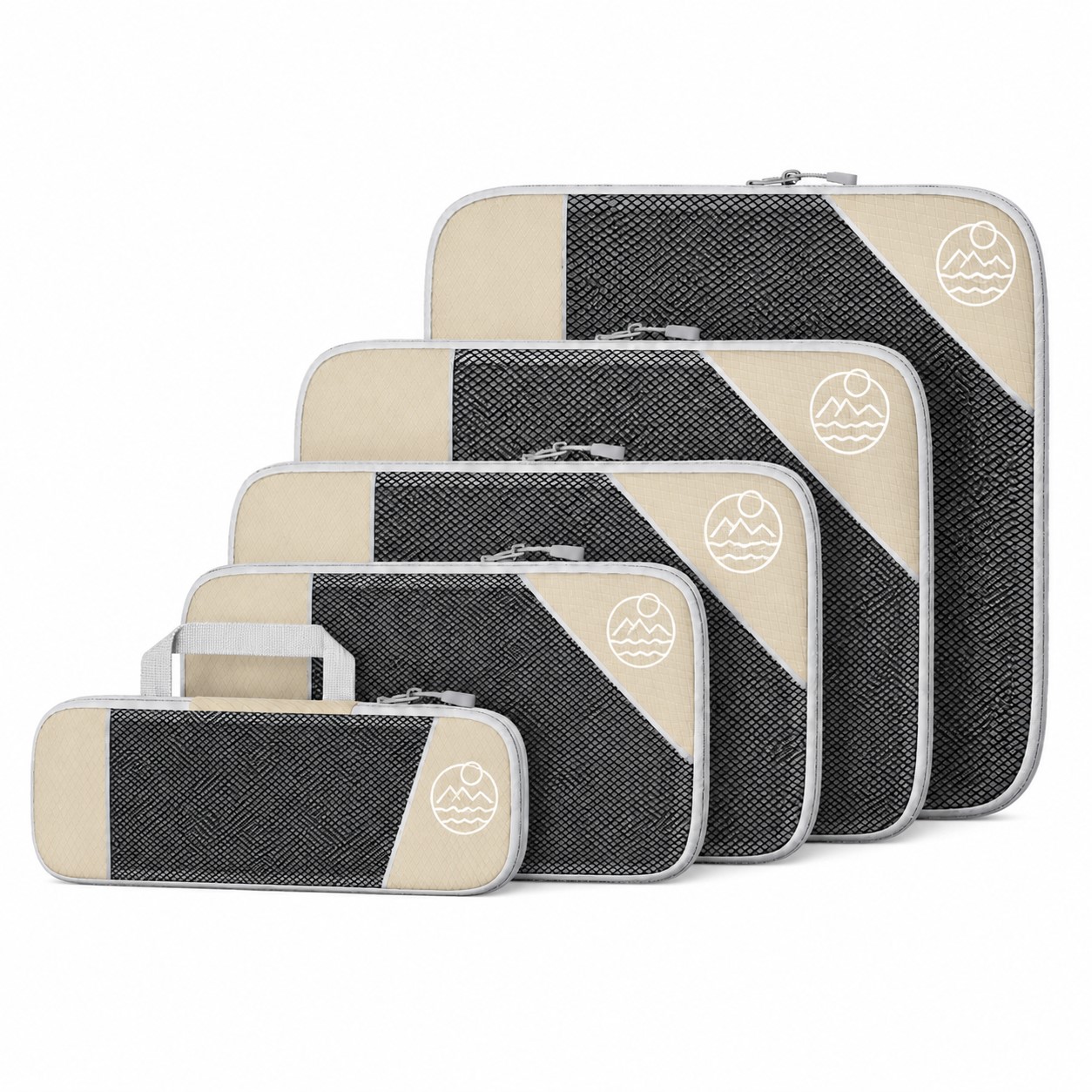 Five Piece Ripstop Nylon Compression Packing Cube Set