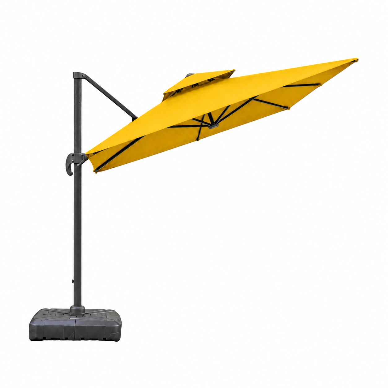 Square Cantilever Patio Umbrella — Yellow