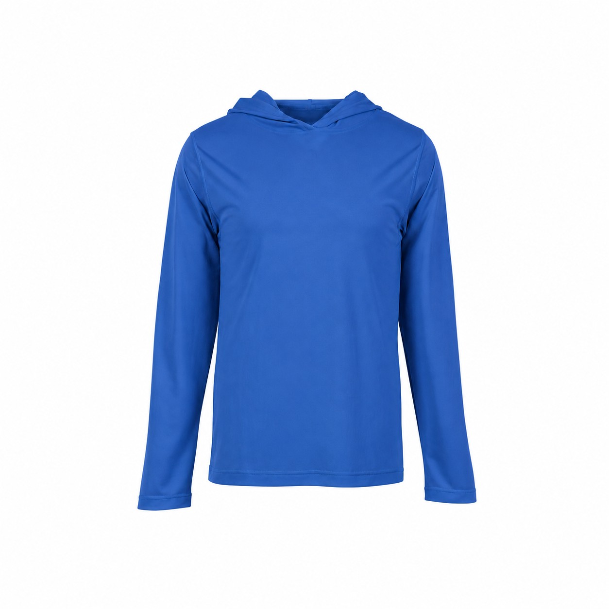 Polyester Long Sleeve Hooded Training Shirt — Blue