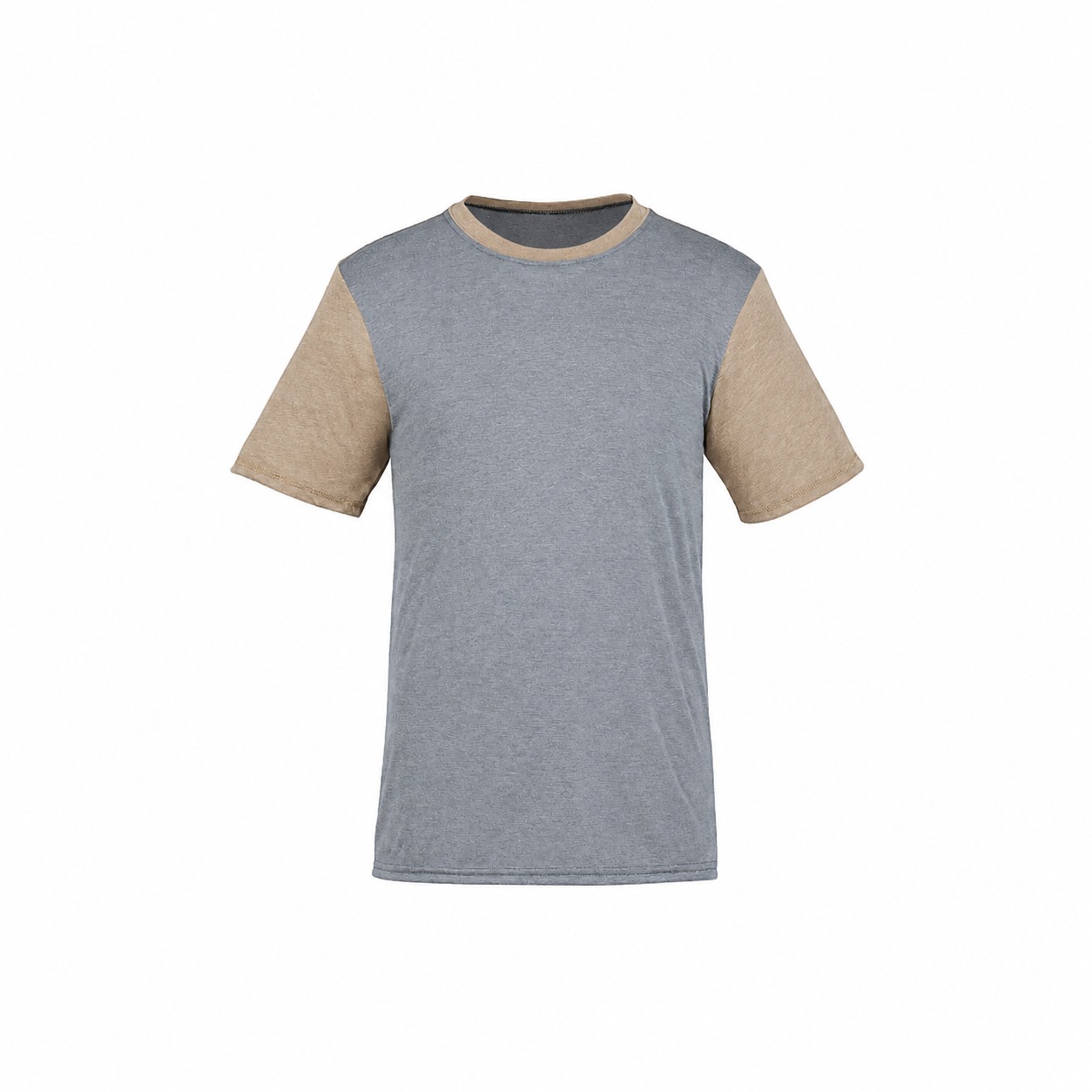 Tri Blend Contrast Ringer Tee — Tan Beige