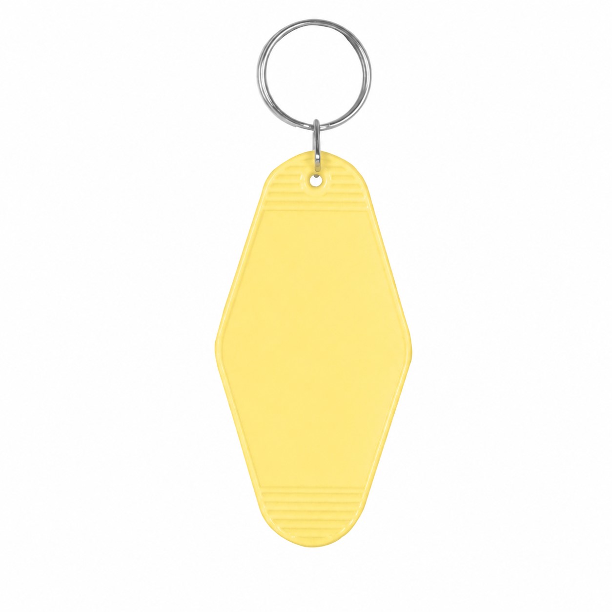 Plastic Motel Key Tag Ring — Light Yellow