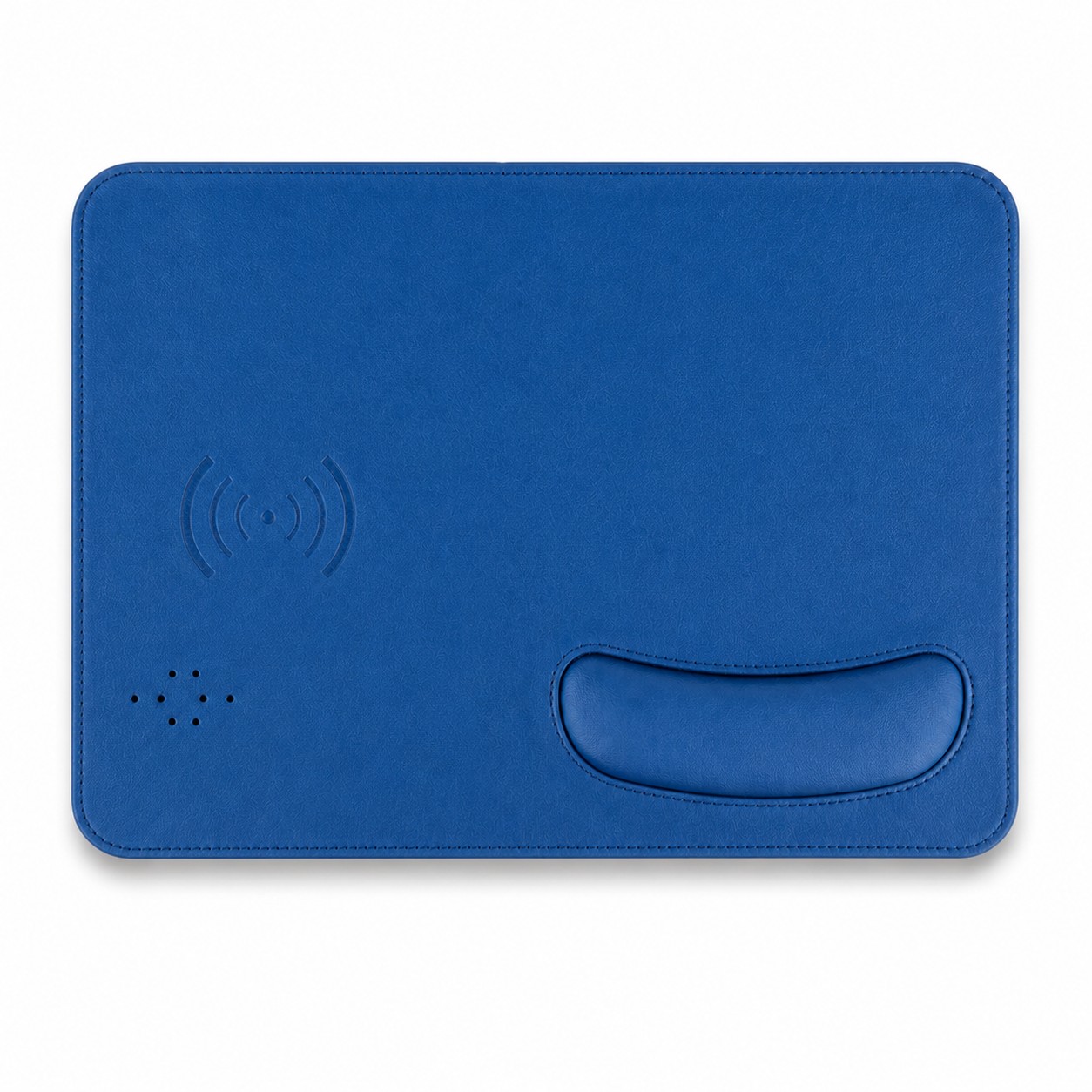 Leather Wireless Charging Desk Pad — Blue