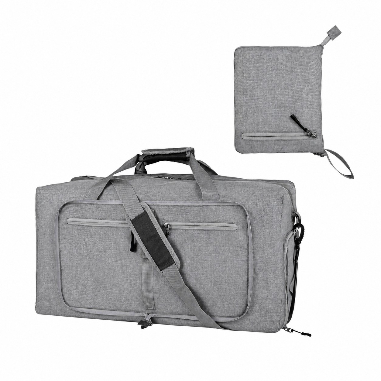 300D Polyester Roomy Duffel Bag — Gray
