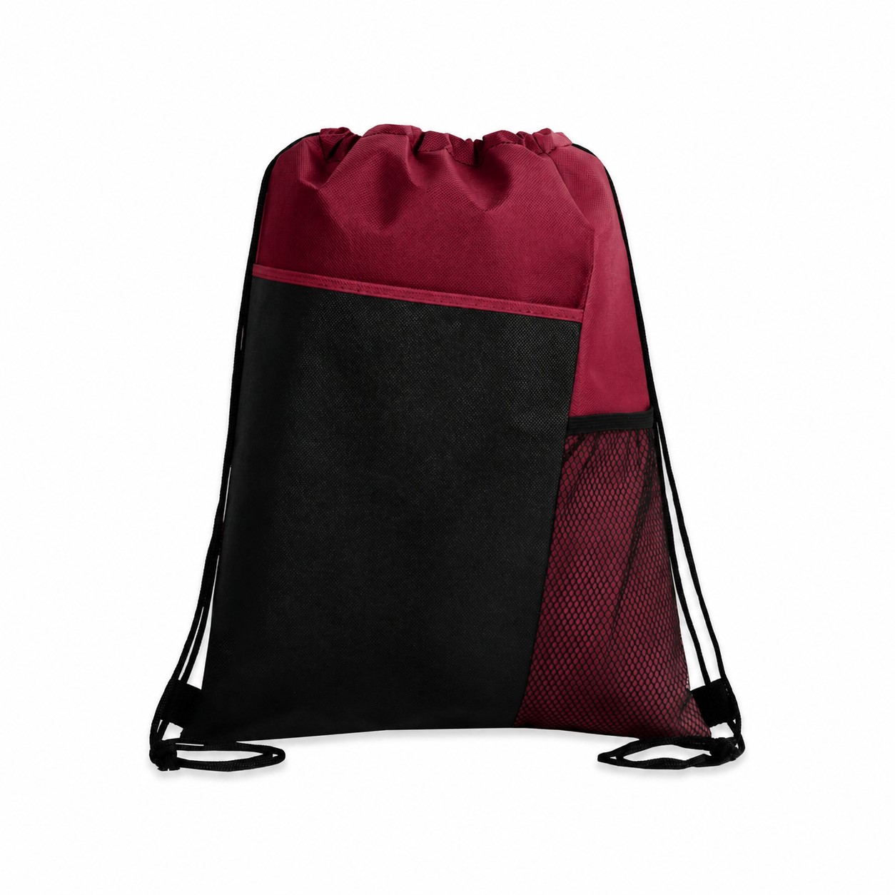 80GSM Non-Woven Drawstring Bag — Burgundy Red