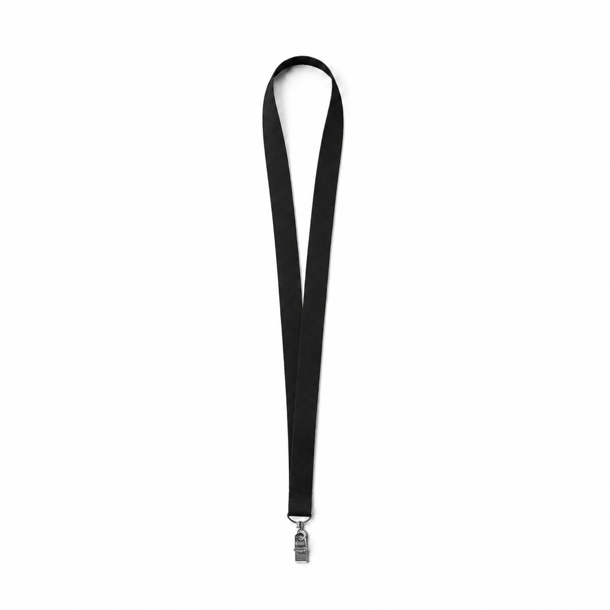Polyester Bulldog Clip Badge Lanyard — Black