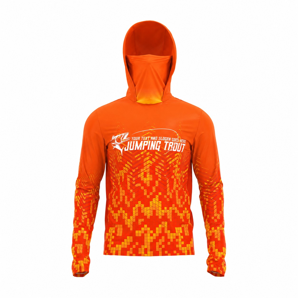 Polyester Spandex UPF Hoodie — Orange