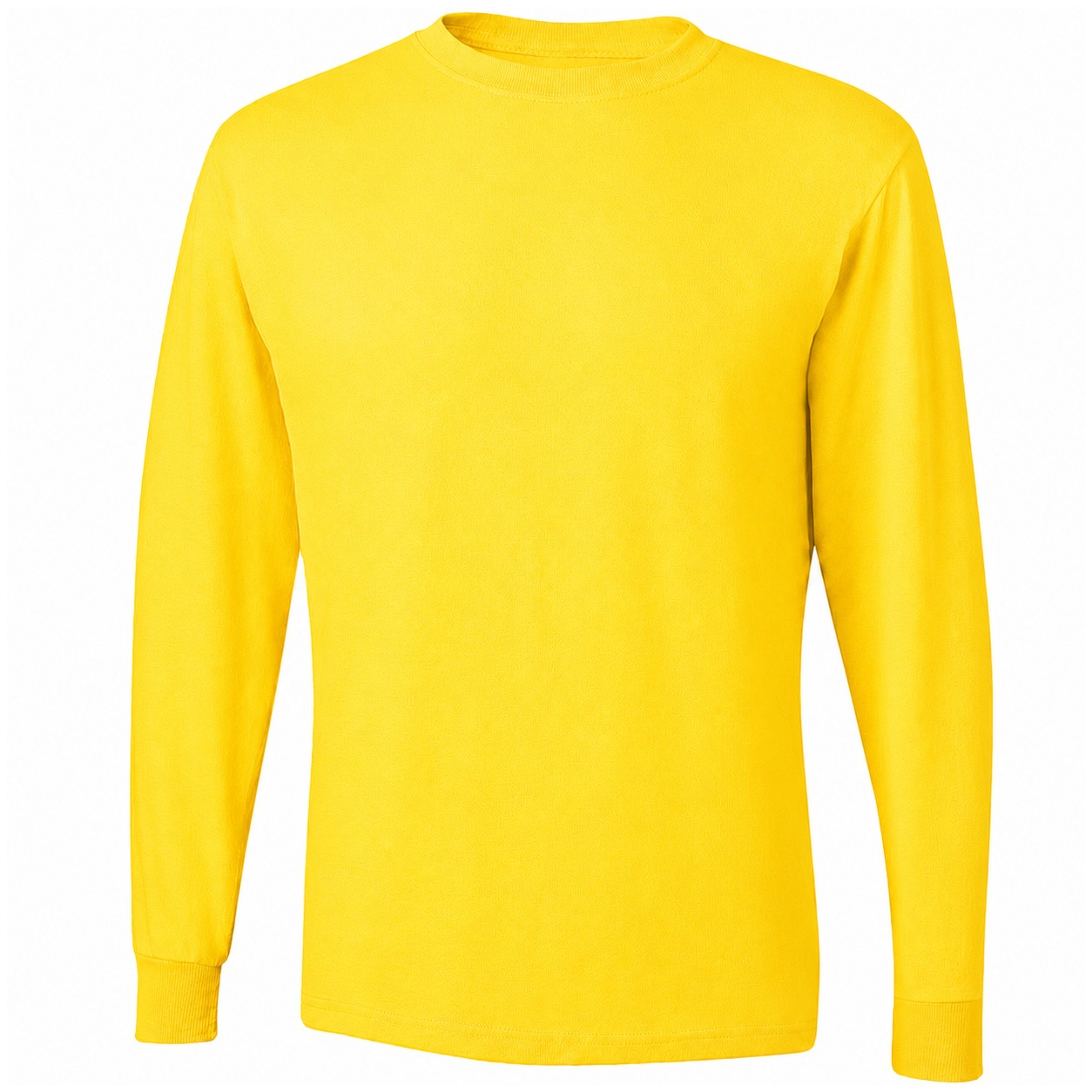 Moisture Wicking Cotton Polyester Long Sleeve Shirt — Yellow