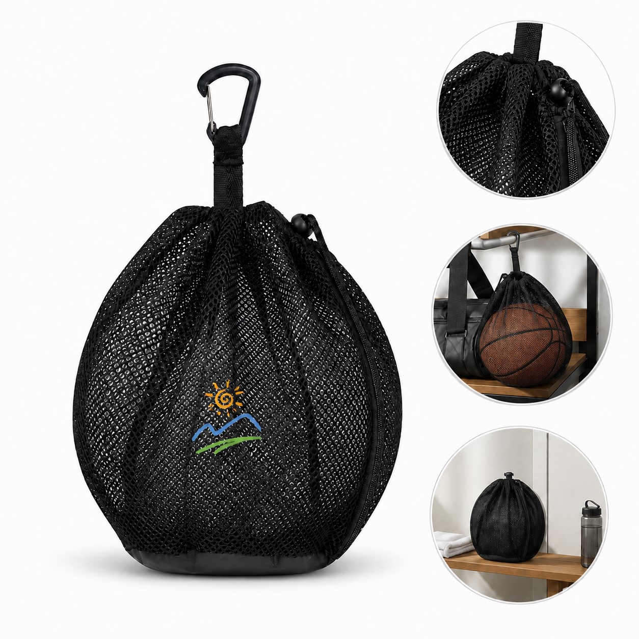 Polyester Mesh Sport Ball Carry Pouch
