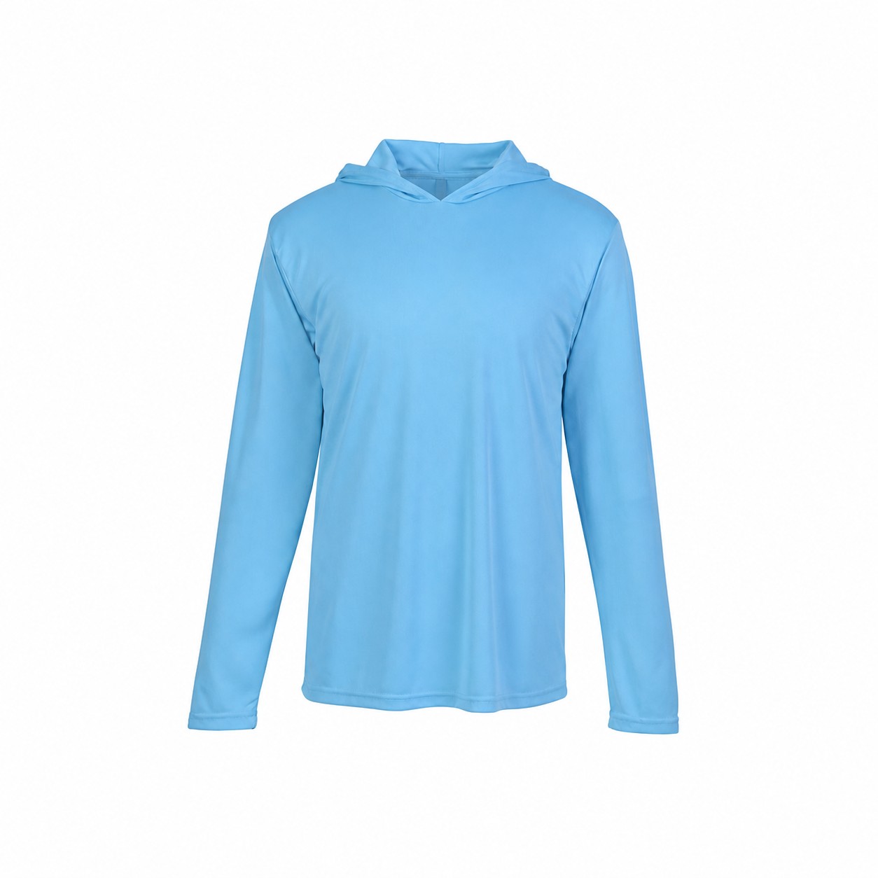 Lightweight Polyester Long Sleeve Hooded Team Shirt — Blue