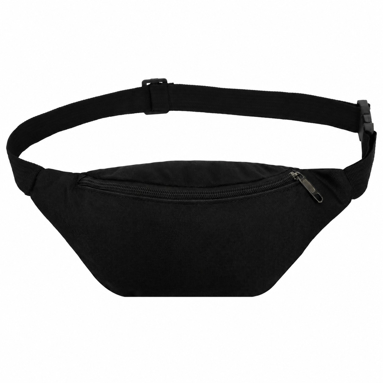 600D Polyester Roomy Fanny Pack — Black