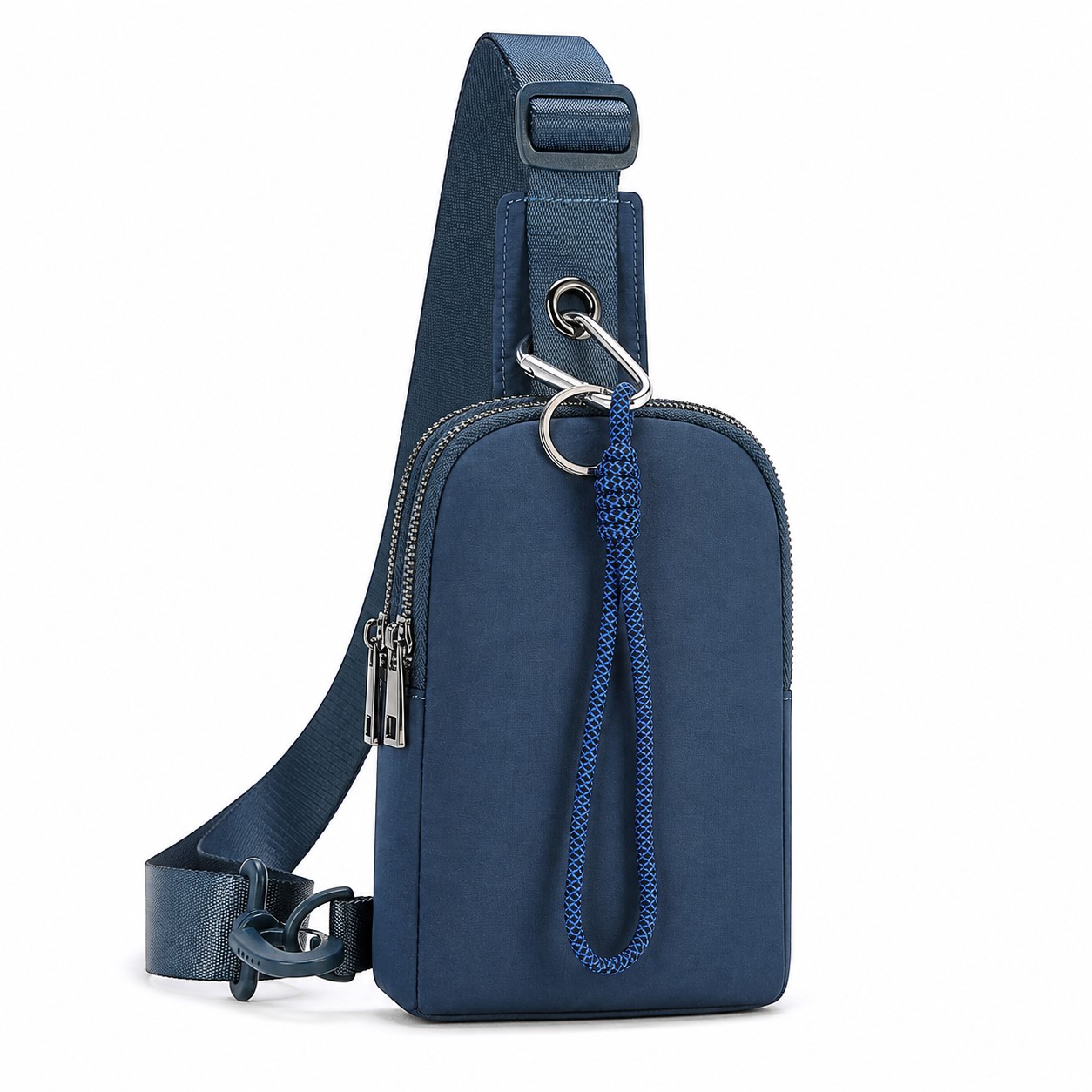 Nylon Dual Zipper Crossbody Fanny Pack — view 2