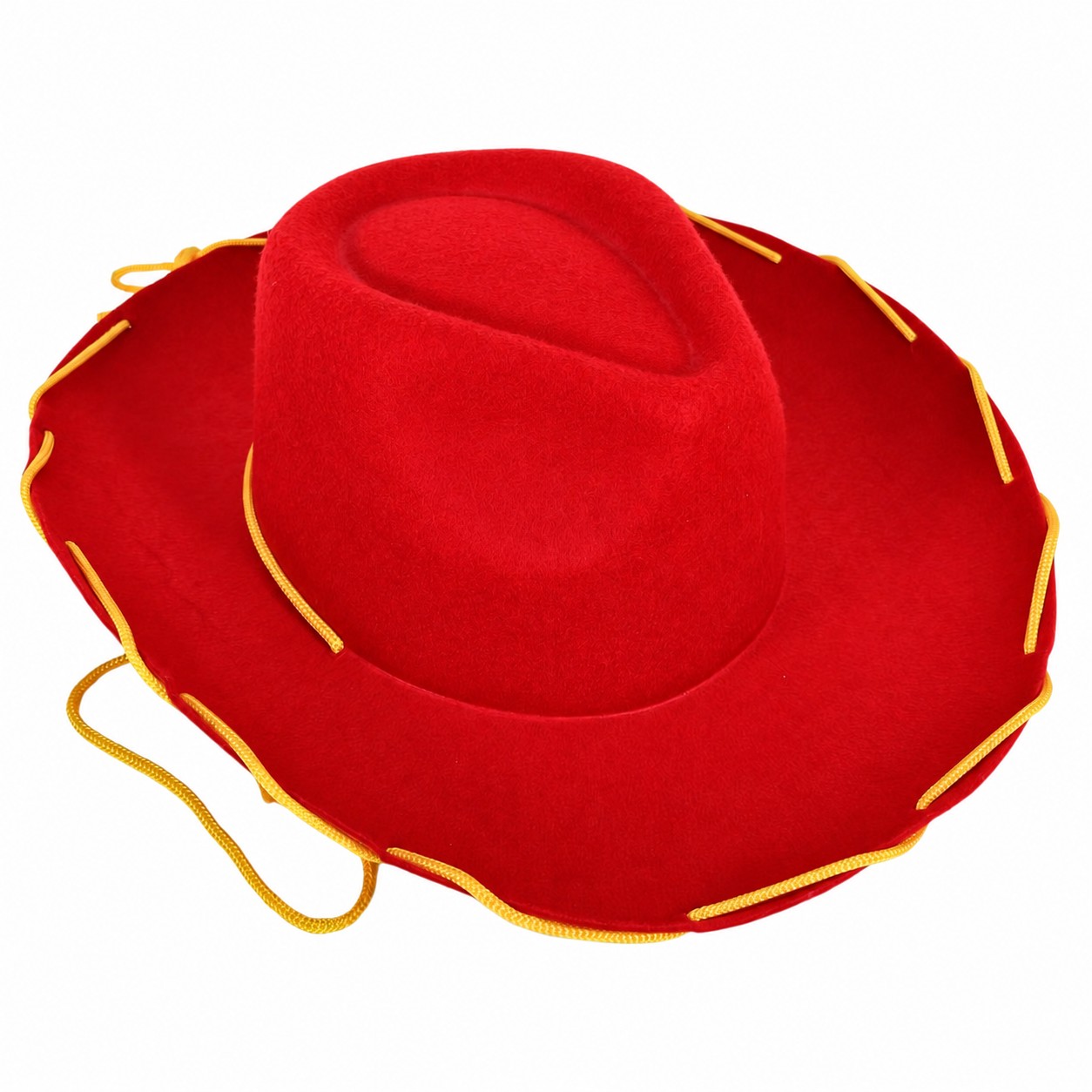 Drawstring Wool Cowboy Costume Hat — Red