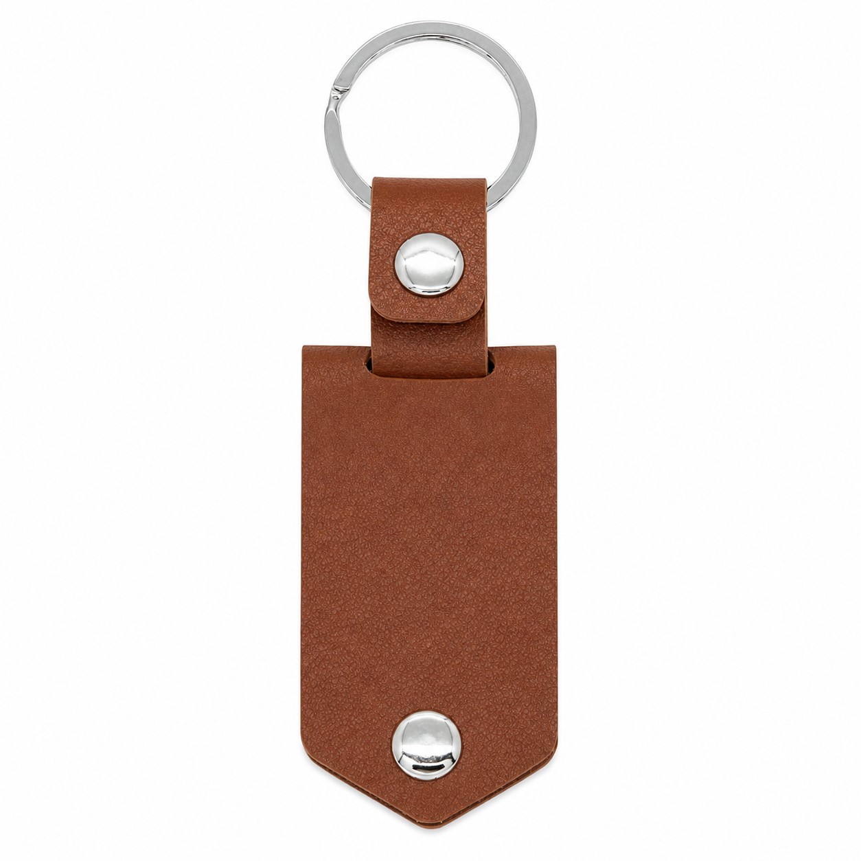 Label Style Leather Photo Keychain With Metal Ring — view 2
