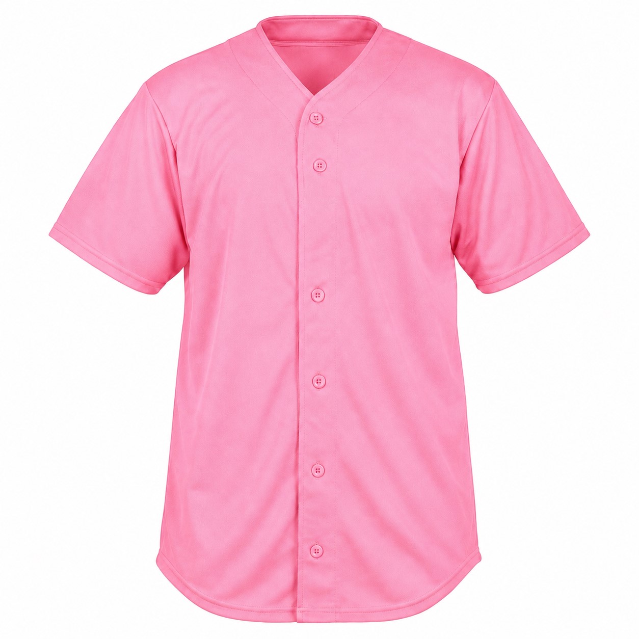 Polyester Full Button Mesh Jersey — Pink