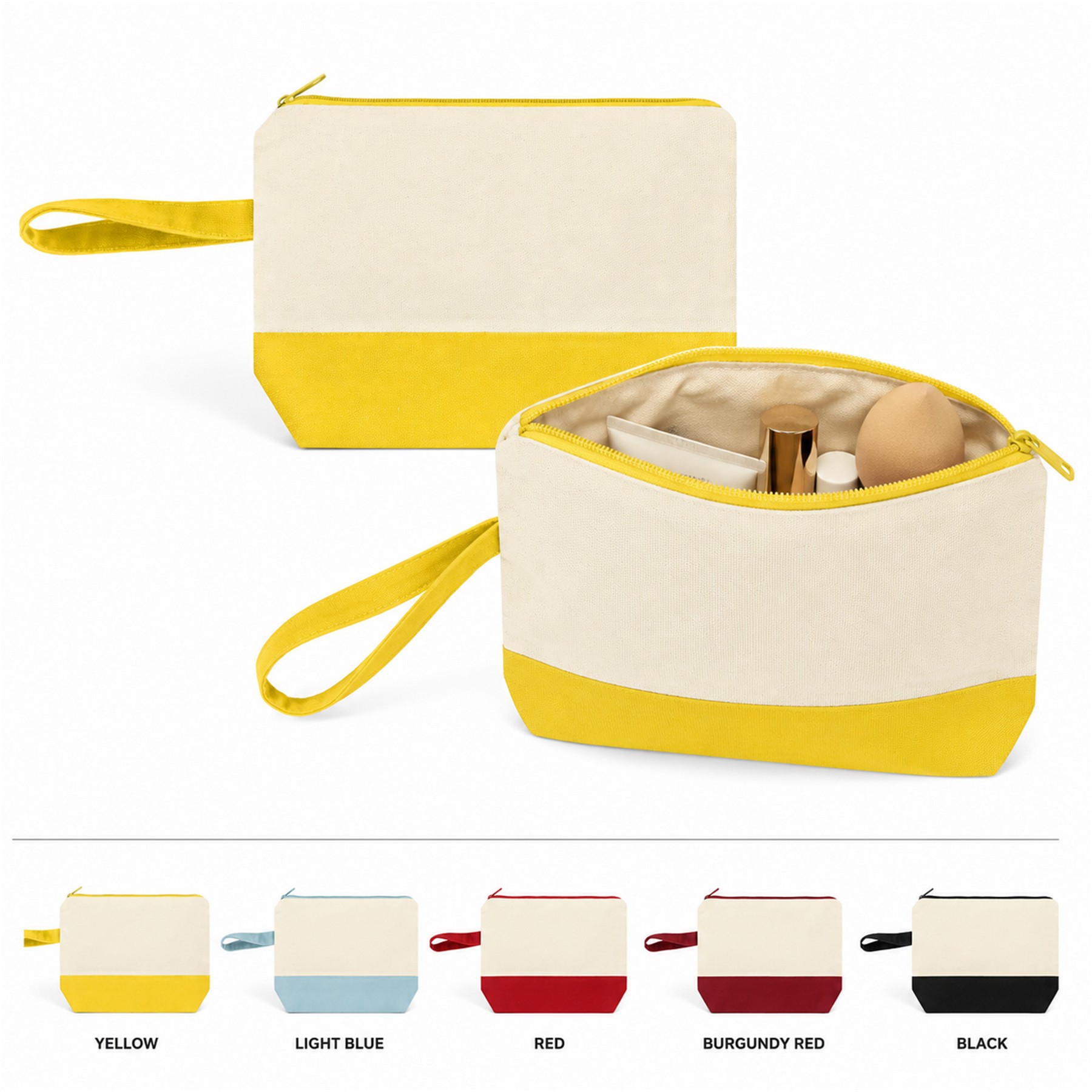 Canvas Carry Handles Makeup Bag