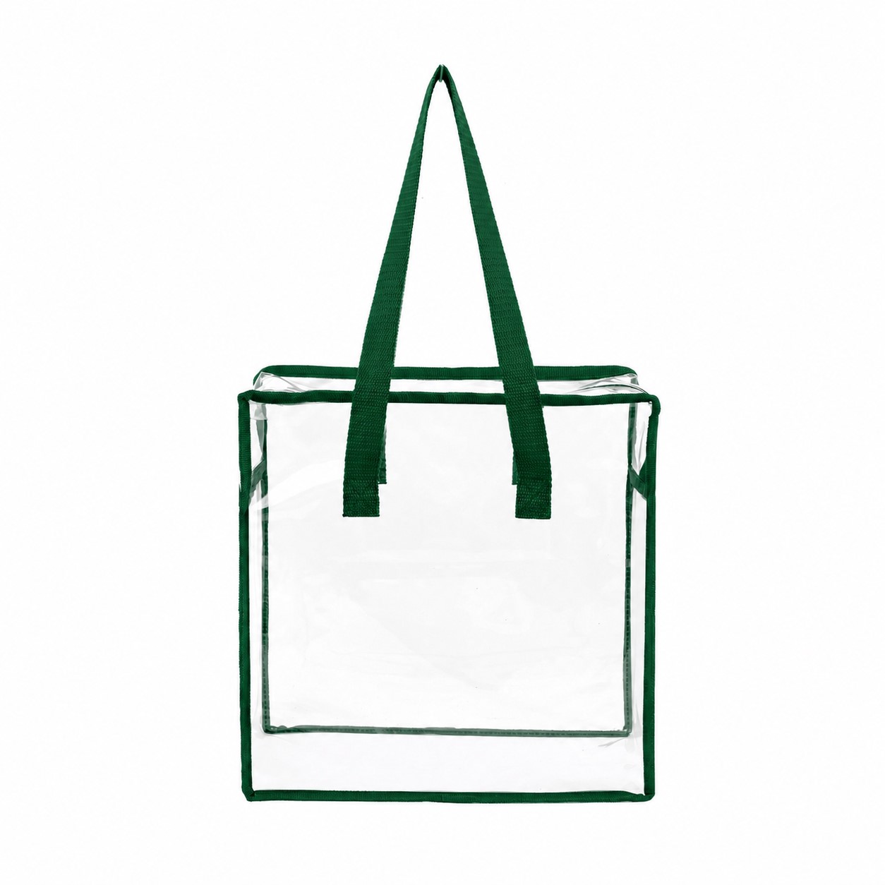 PVC Zippered Storage Tote Bag — Forest Green