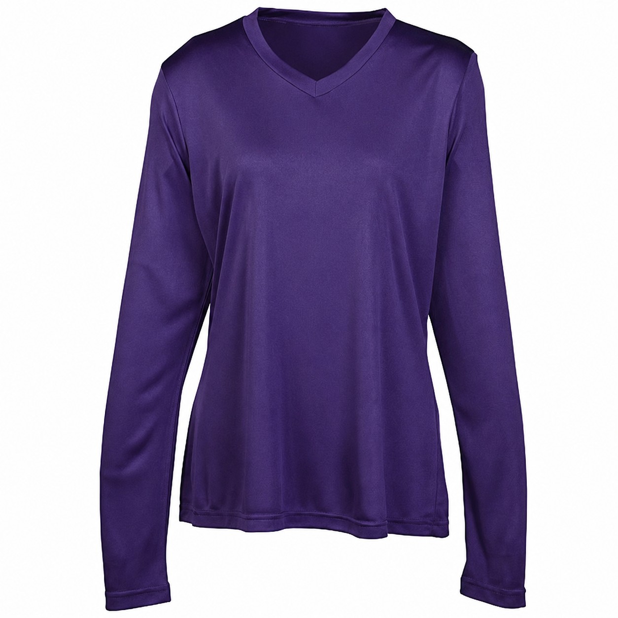 Ladies Polyester V Neck Performance Shirt — view 2