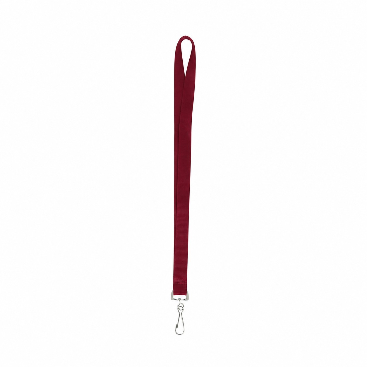 Textured Polyester Badge Lanyard — Maroon Red