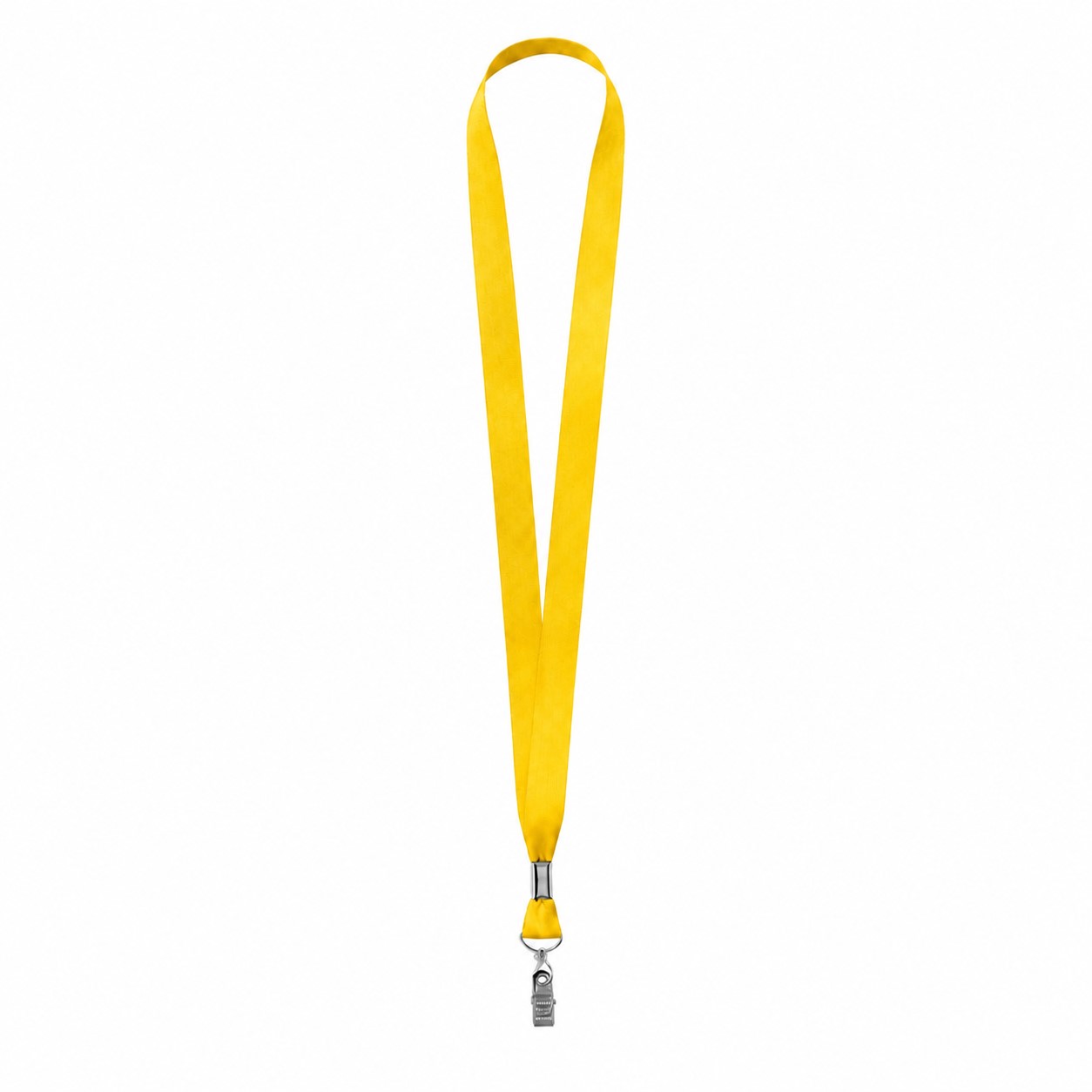 Polyester Lanyard With Bulldog Clip — Yellow