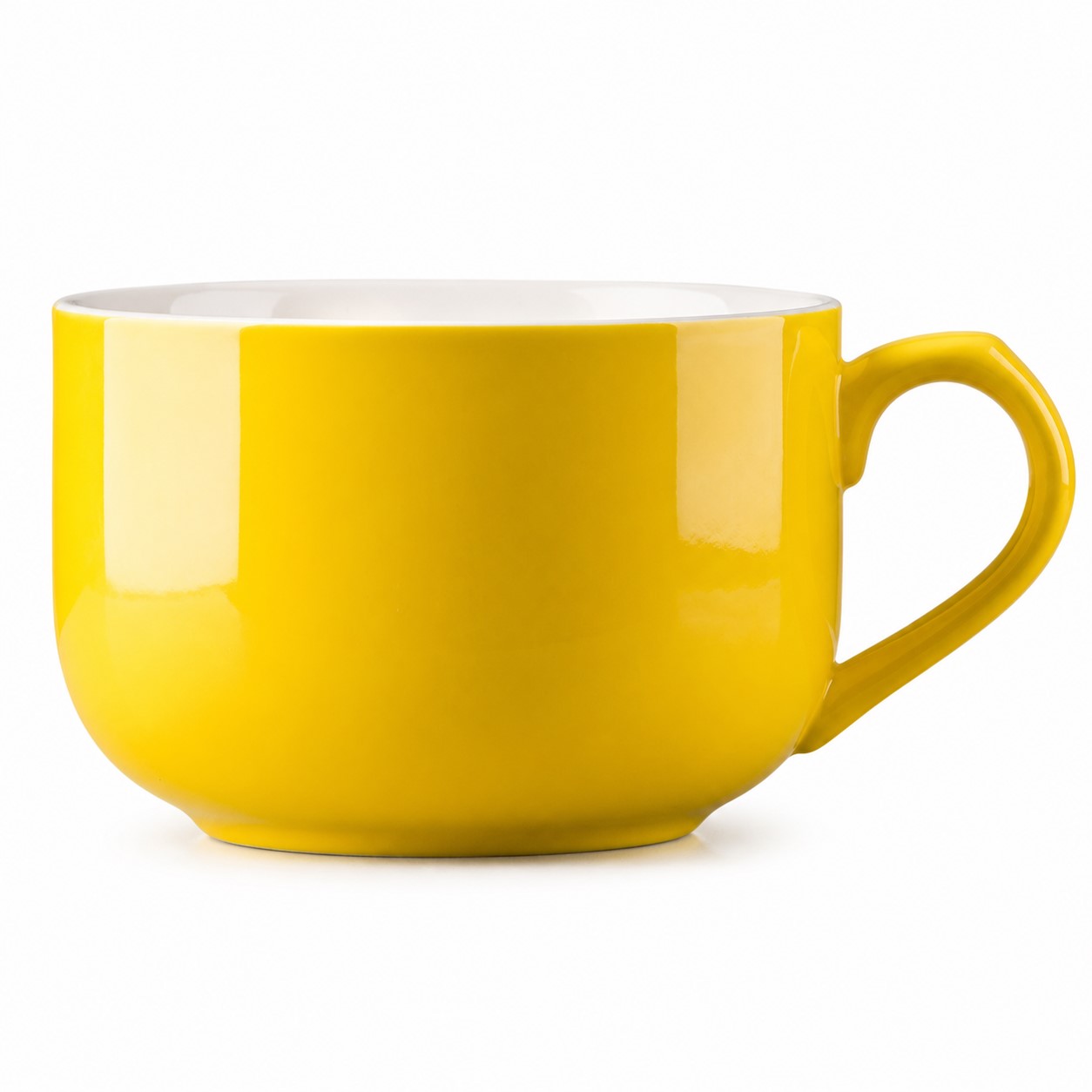 Wide Ceramic Tea Cup With Side Handle — view 2