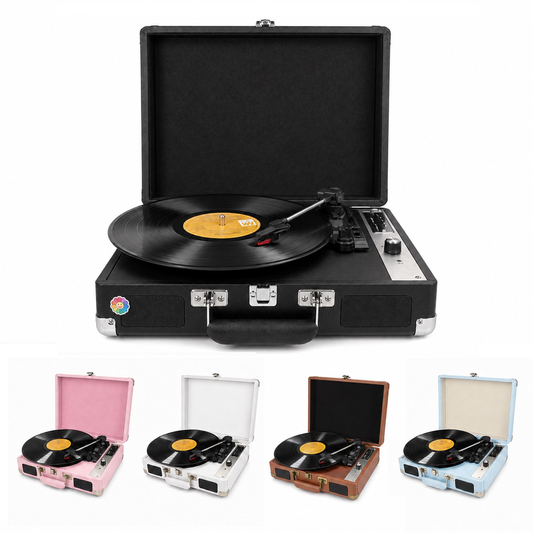 Portable Suitcase Three Speed Record Player