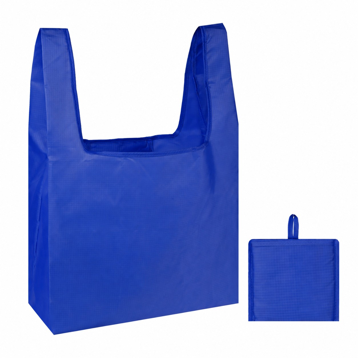 420D Polyester Foldable Tote with Storage Pouch — Royal Blue