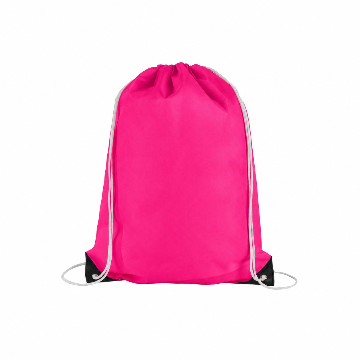 210D Polyester 14" Drawstring Bag — Fuchsia Pink