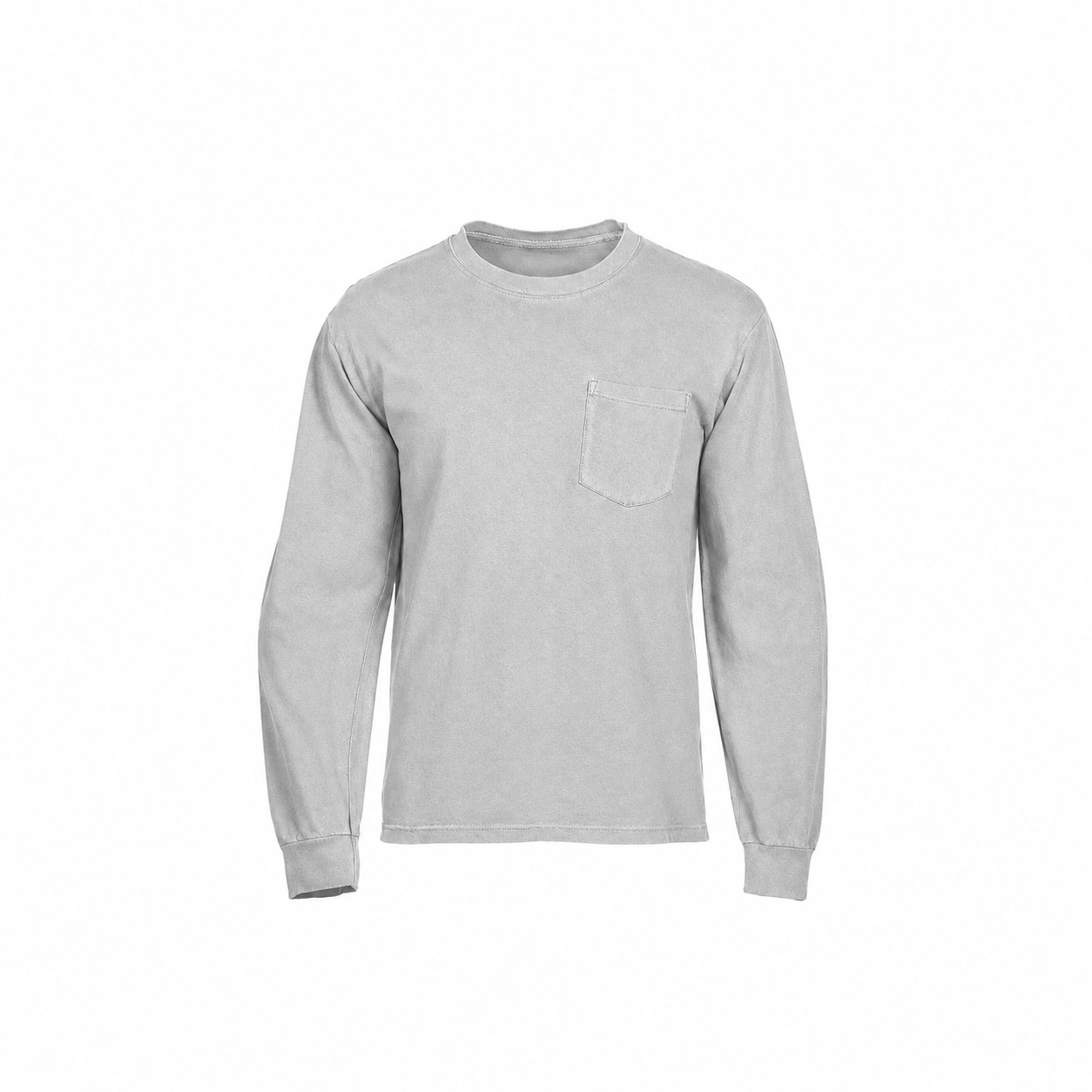 Ringspun Cotton Pocket Long Sleeve Shirt — Silver