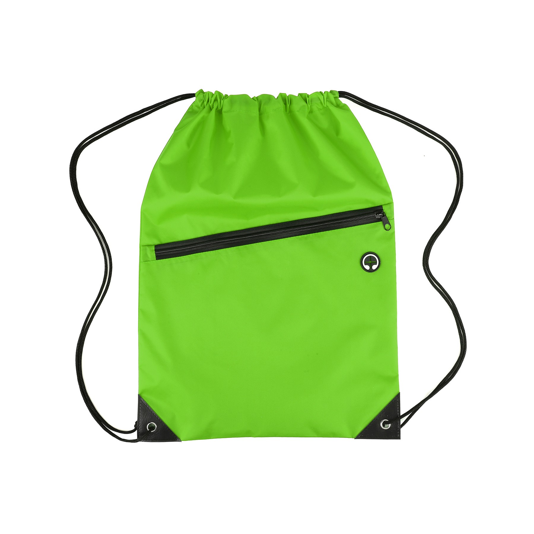 Nylon Zipper Pocket Drawstring Bag — view 2