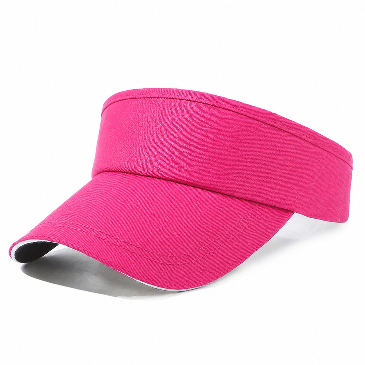 Open Crown Sports Visor Hat — Dark Pink