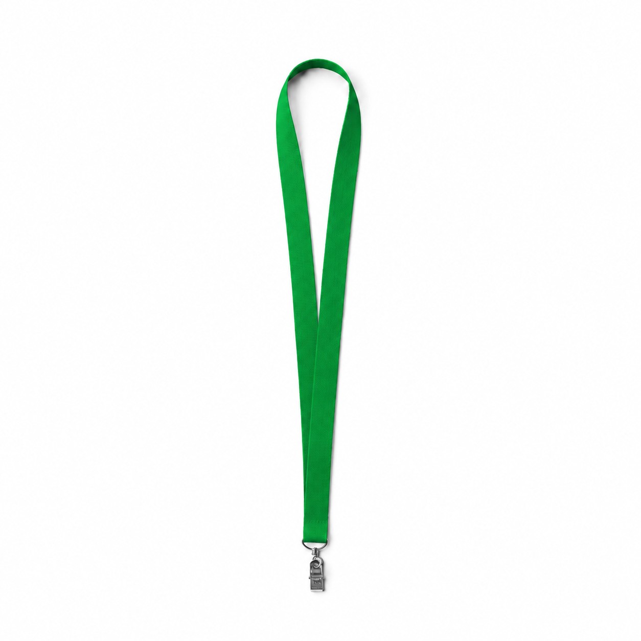 Polyester Bulldog Clip Badge Lanyard — Green