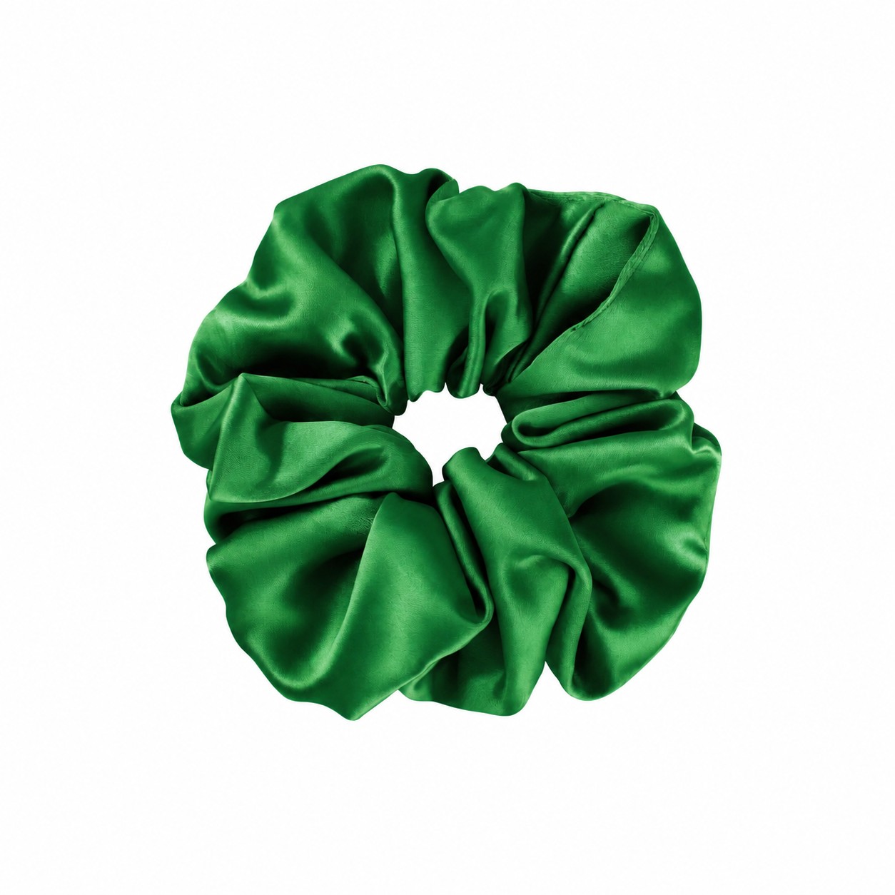 Satin Elastic Hair Scrunchie — Green