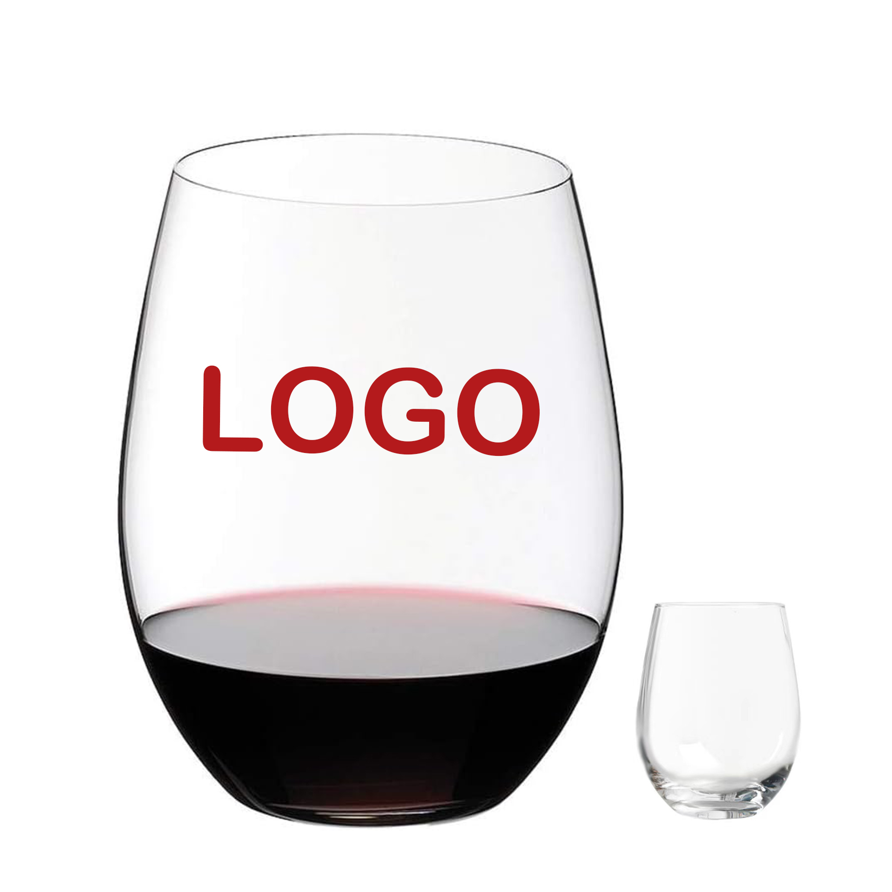 Clear Stemless Wine Drinking Glass