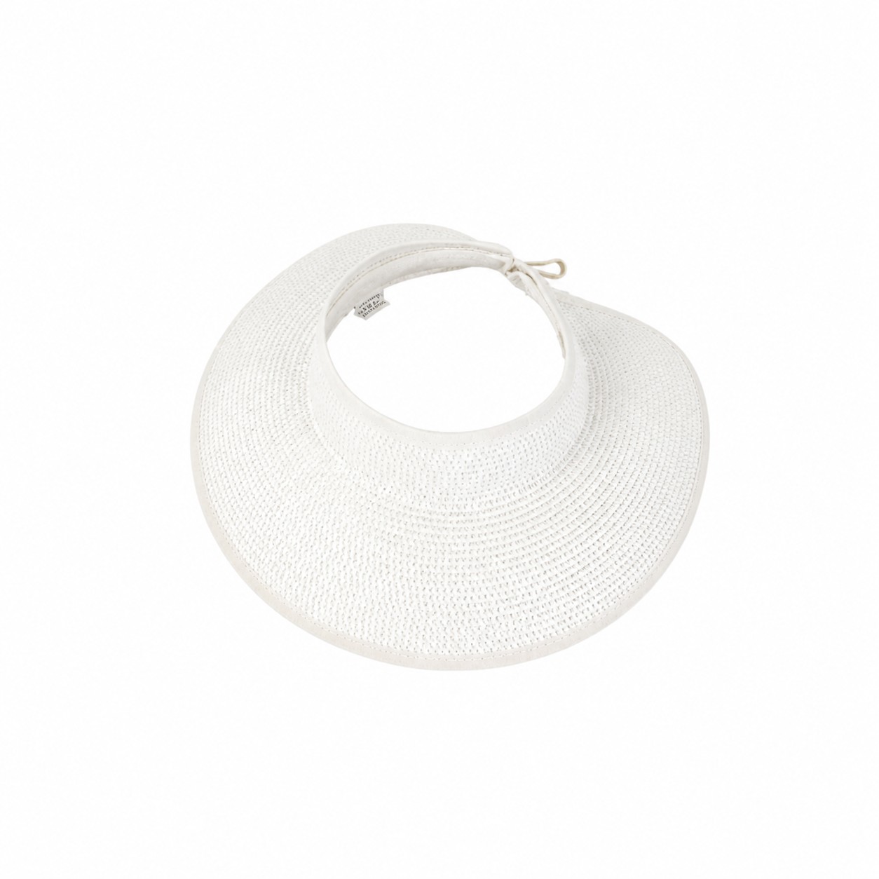 Foldable Straw Open Top Sun Hat — White