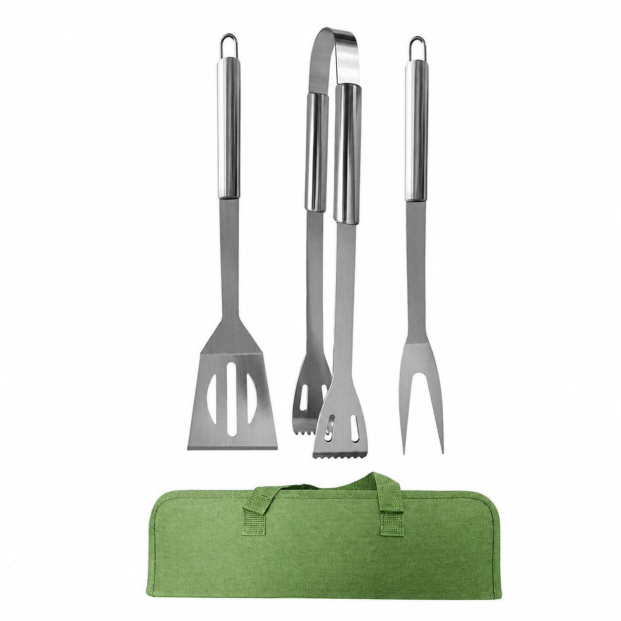 Three Piece Stainless Grill Set — Green