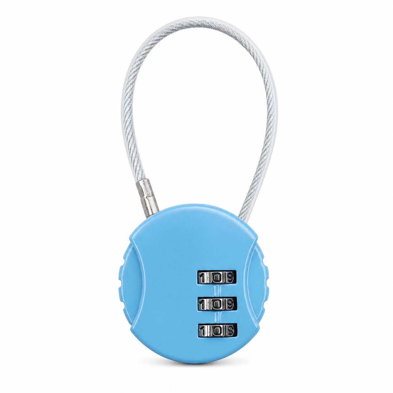 Mini Three Dial Wire Rope Luggage Lock — view 2