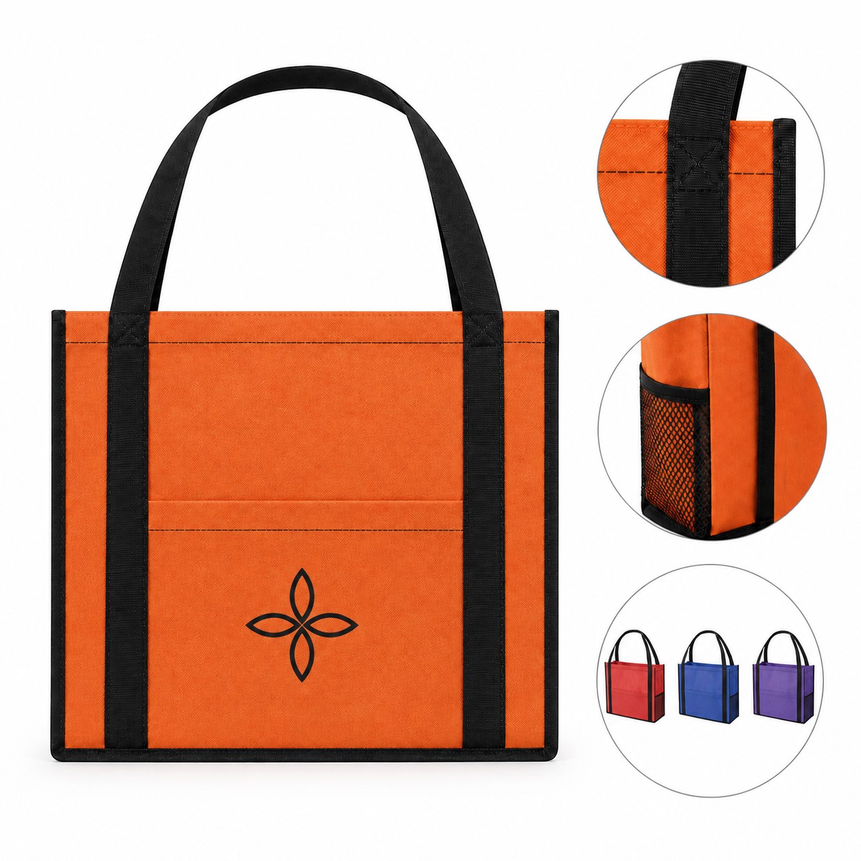 Side Pocket Mesh Shopping Tote