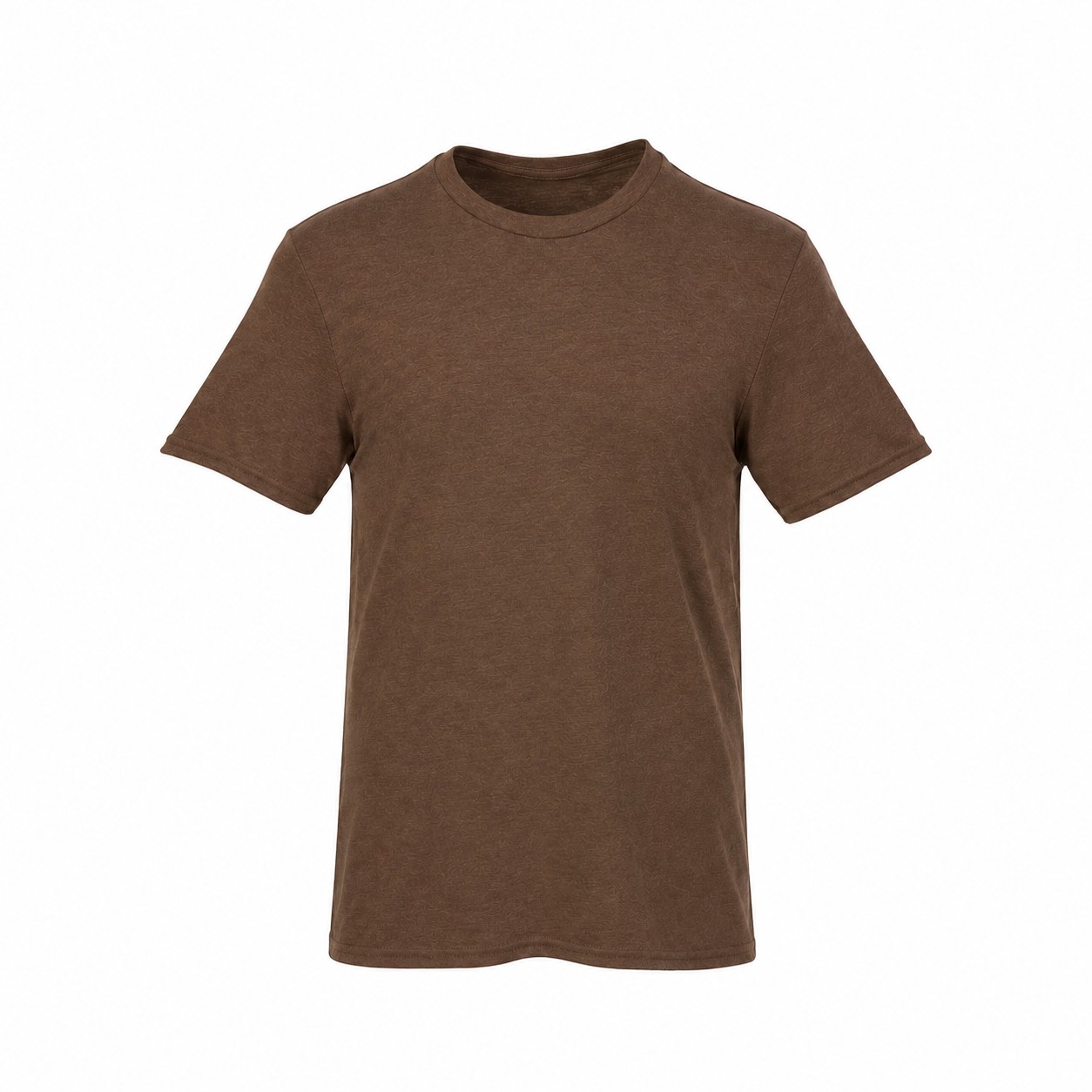 Cotton Crewneck T Shirt — Brown