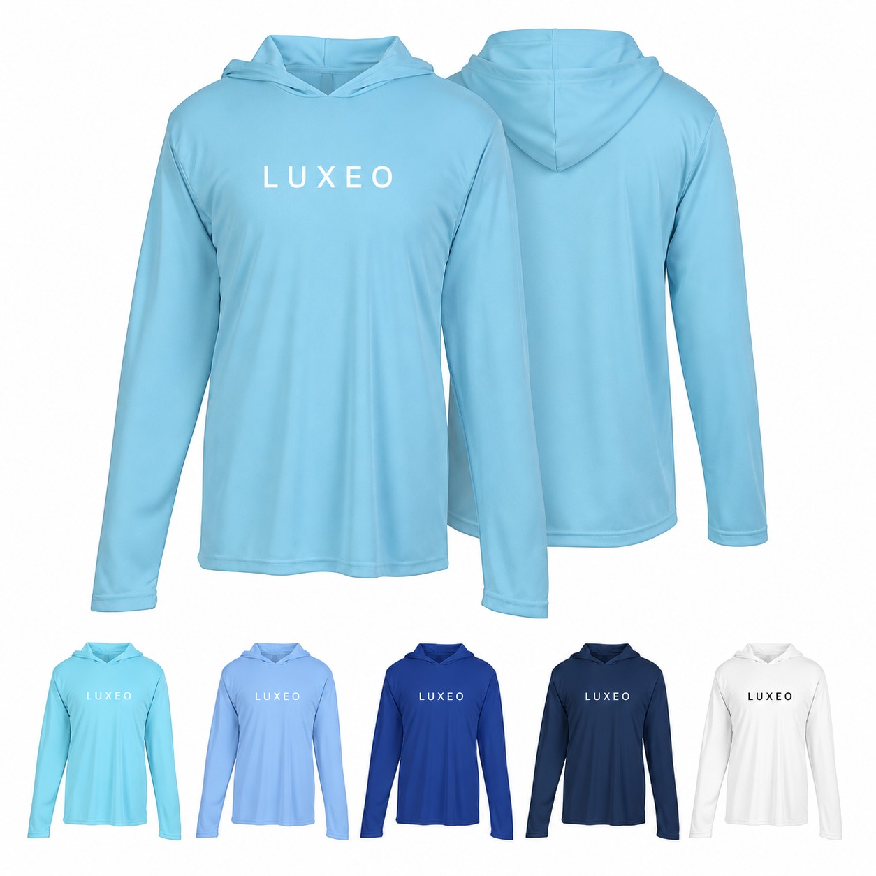 Lightweight Polyester Long Sleeve Hooded Team Shirt