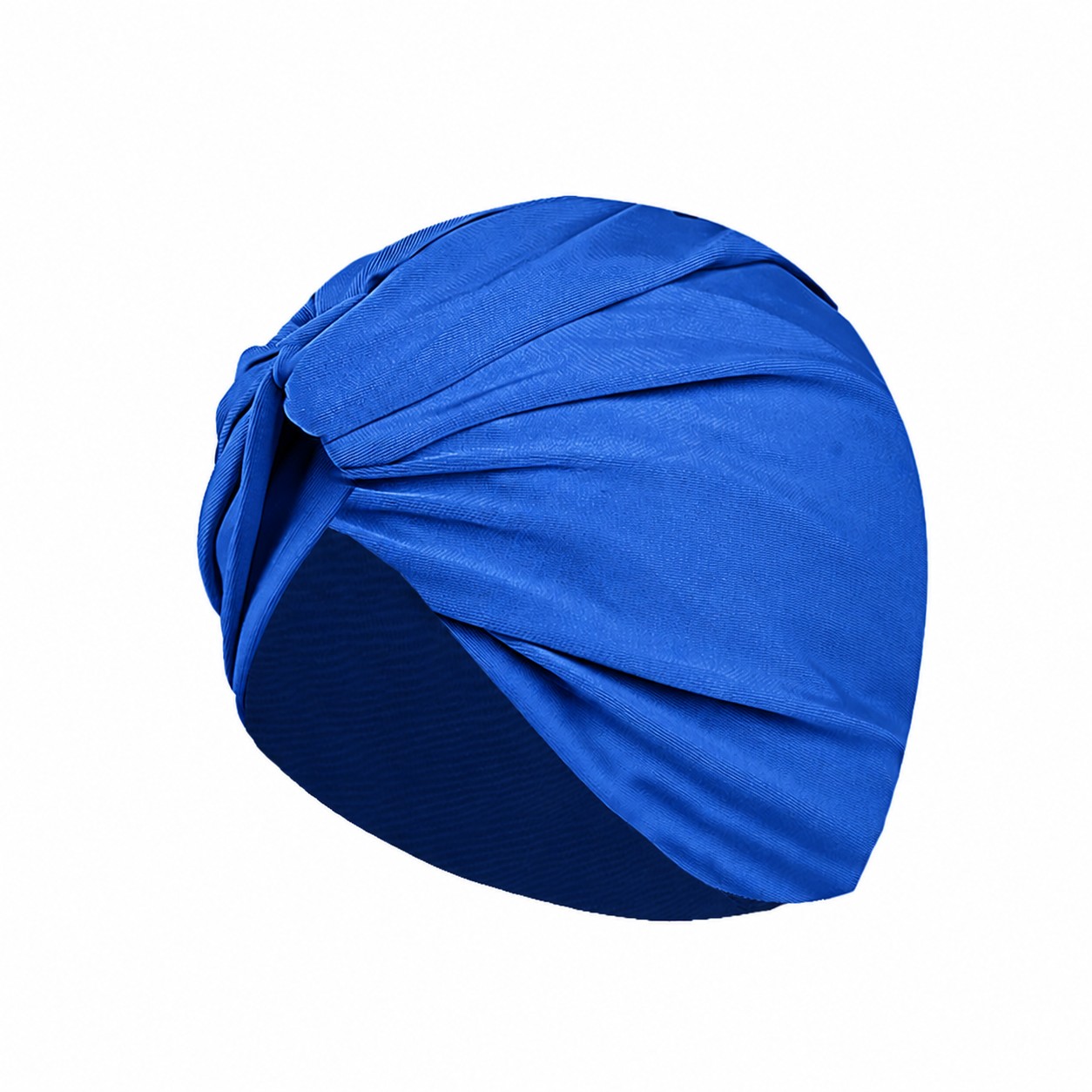 PU Pleated Oversize Swim Cap — Blue