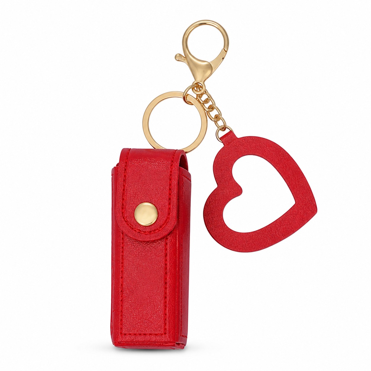 Mini PU Lipstick Holder Keychain With Mirror — view 2