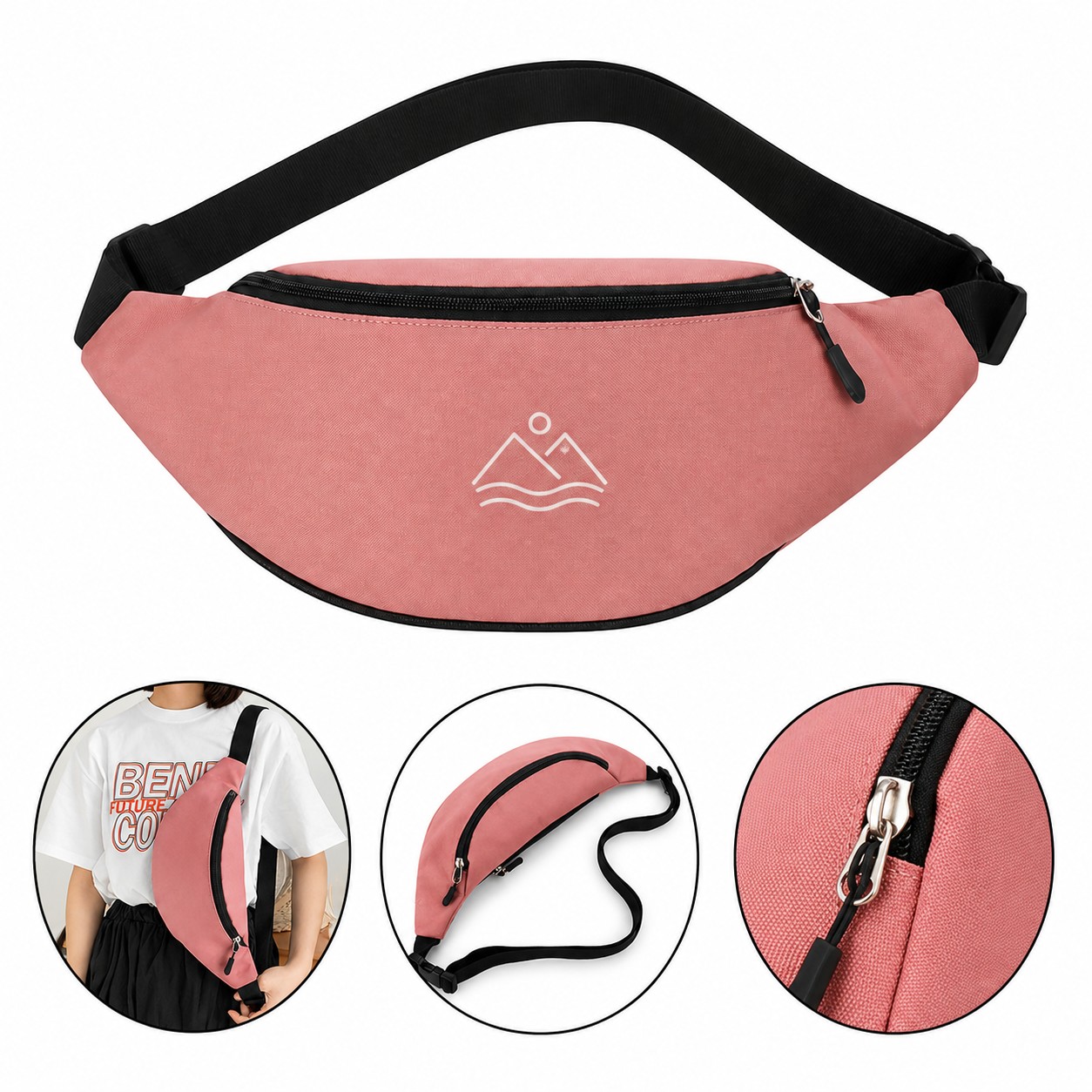 Adjustable 600D Oxford Crossbody Waist Bag